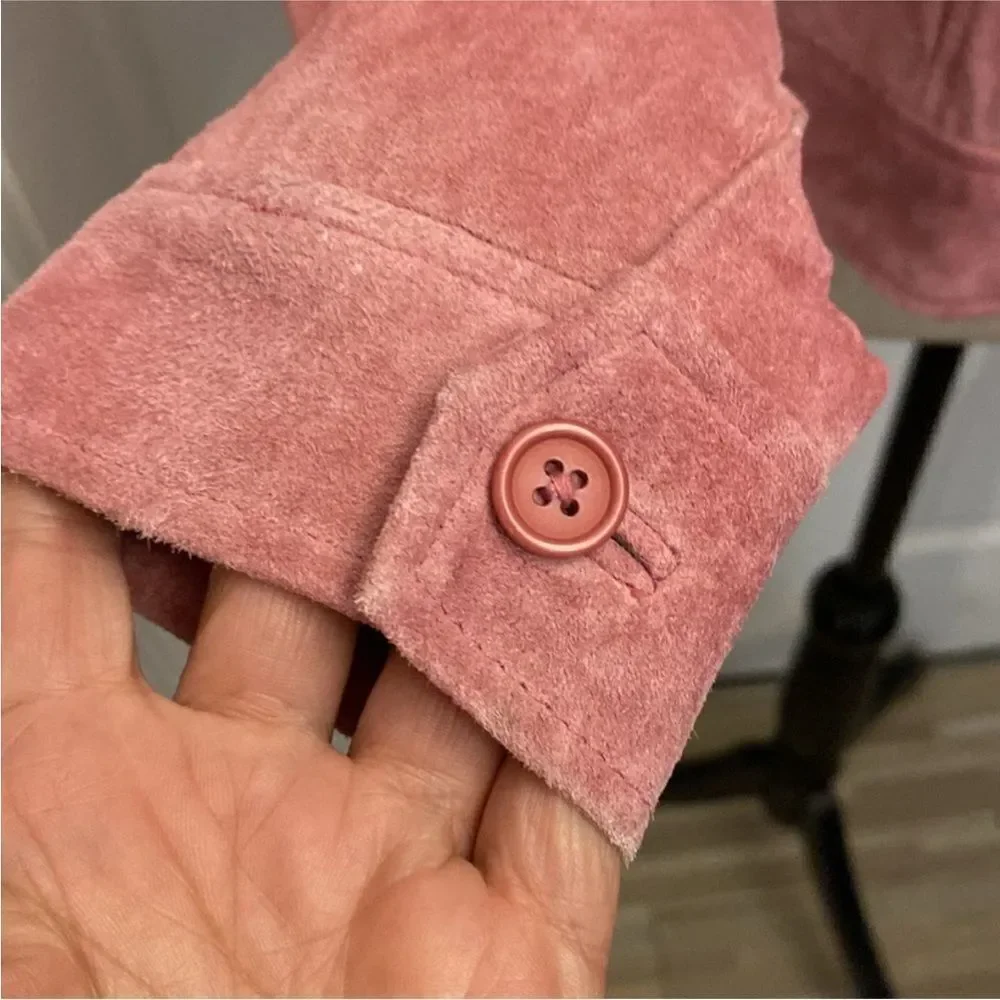 Revue Pink Suede Women's crystal embellished Jacket, US10